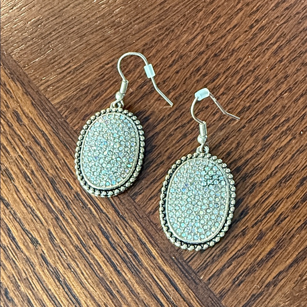 Charming Charlie Gold and Silver Oval Earrings